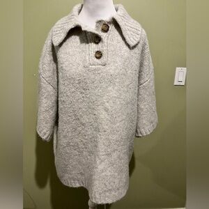 Zara Gray Button-Up Sweater